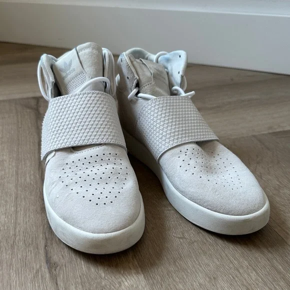 adidas Beige High-Top Sneakers with Velcro - Picture 3 of 9